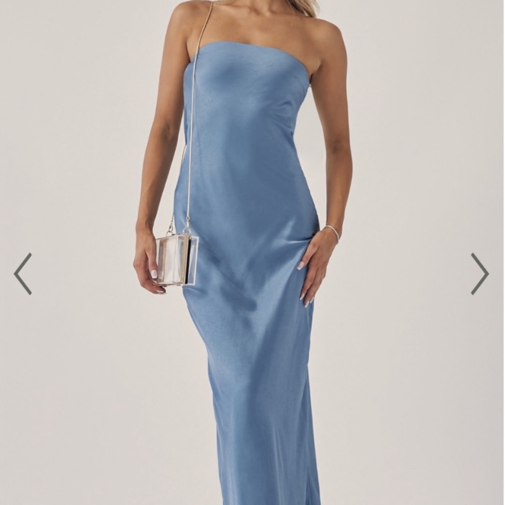 Charlita strapless satin cowl back maxi dress
